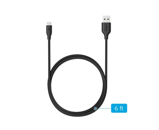 Дата кабель USB 2.0 AM to Micro 5P 1.8m V3 Powerline Space Gray Anker (A8133H11/A8133G11), изображение 2 Дата кабель USB 2.0 AM to Micro 5P 1.8m V3 Powerline Space Gray Anker (A8133H11/A8133G11), изображение 2