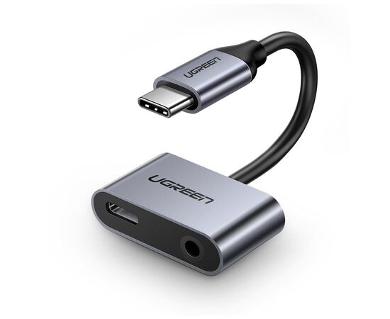Концентратор Hub Type-C M to 3.5mm F+Type-C F Adapter CM193 (Gray) Ugreen (50596)