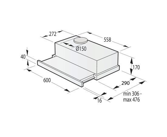 Вытяжка кухонная Gorenje TH64E3SGB, изображение 6 Вытяжка кухонная Gorenje TH64E3SGB, изображение 6