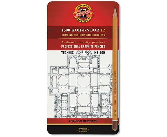 Олівець графітний Koh-i-Noor 1502.І Technic, НВ-10Н, 12 шт. (1502012007PL)