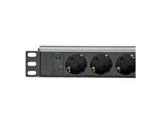 Силовой блок Kingda 19" 1U 9xSchuko, С14, без кабеля (KD-GER(16)N1009WKPB19A-C14), изображение 2 Силовой блок Kingda 19" 1U 9xSchuko, С14, без кабеля (KD-GER(16)N1009WKPB19A-C14), изображение 2