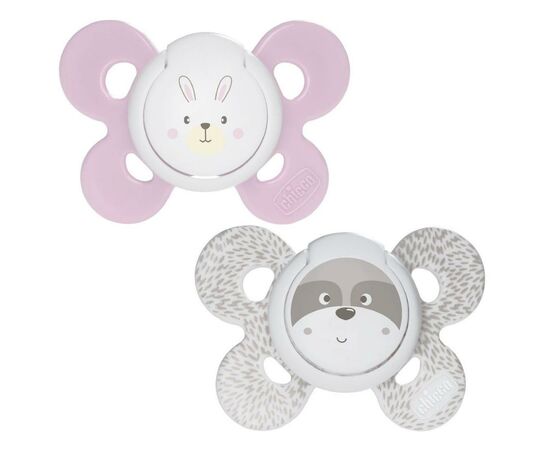 Пустышка Chicco Physio Comfort силиконовая 0-6 мес 2 шт розовая (74931.11.00.00), изображение 3 Пустышка Chicco Physio Comfort силиконовая 0-6 мес 2 шт розовая (74931.11.00.00), изображение 3