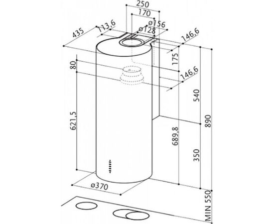 Вытяжка кухонная Faber CYLINDRA/2 EV8 2EL XH89, изображение 2 Вытяжка кухонная Faber CYLINDRA/2 EV8 2EL XH89, изображение 2