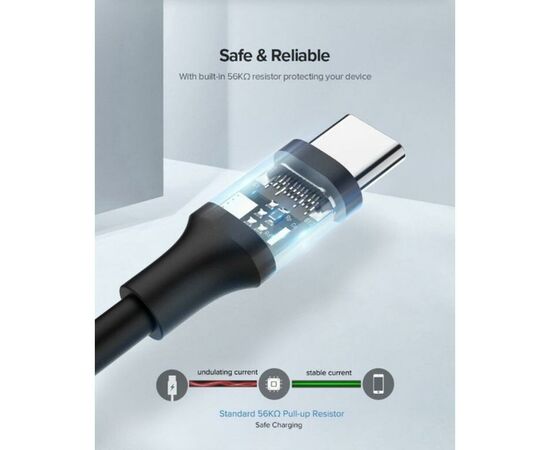 Дата кабель USB 2.0 AM to Type-C 1.0m US287 Black Ugreen (60116), изображение 6 Дата кабель USB 2.0 AM to Type-C 1.0m US287 Black Ugreen (60116), изображение 6