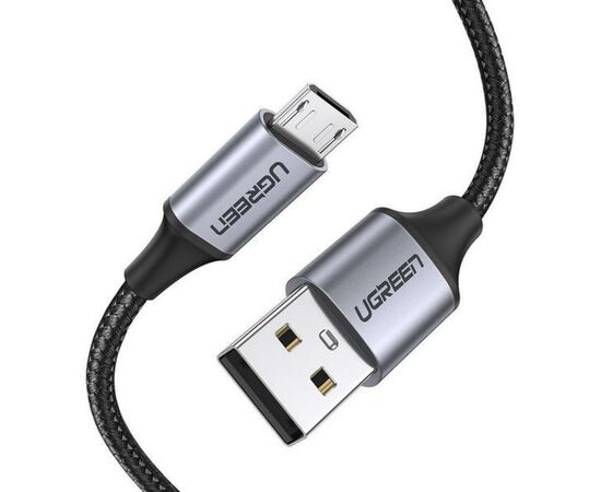 Дата кабель USB 2.0 AM to Micro 5P 1.0m US290 Aluminum Braid Black Ugreen (60146)
