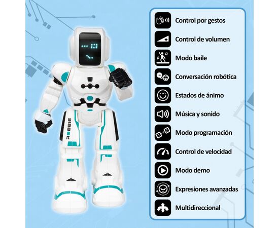 Интерактивная игрушка Blue Rocket Робот Robbie Stem (XT380831), изображение 5 Интерактивная игрушка Blue Rocket Робот Robbie Stem (XT380831), изображение 5
