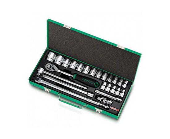 Набор инструментов Toptul головки с трещоткой 1/2" 24ед. (12-гр.) (GCAD2404)