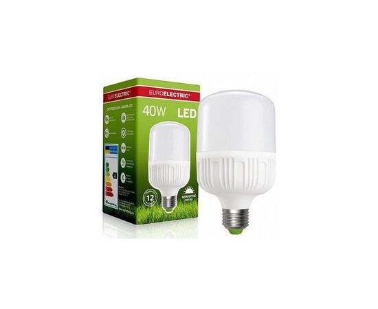 Лампочка EUROELECTRIC Plastic 40W E27 6500K 220V (LED-HP-40276(P)), изображение 2 Лампочка EUROELECTRIC Plastic 40W E27 6500K 220V (LED-HP-40276(P)), изображение 2