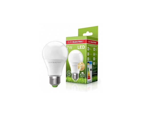 Лампочка EUROELECTRIC LED А60 7W E27 4000K 220V (LED-A60-07274(EE)), изображение 2 Лампочка EUROELECTRIC LED А60 7W E27 4000K 220V (LED-A60-07274(EE)), изображение 2