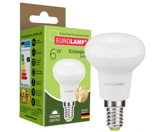 Лампочка Eurolamp LED R50 6W E14 3000K 220V (LED-R50-06142(P)), изображение 2 Лампочка Eurolamp LED R50 6W E14 3000K 220V (LED-R50-06142(P)), изображение 2