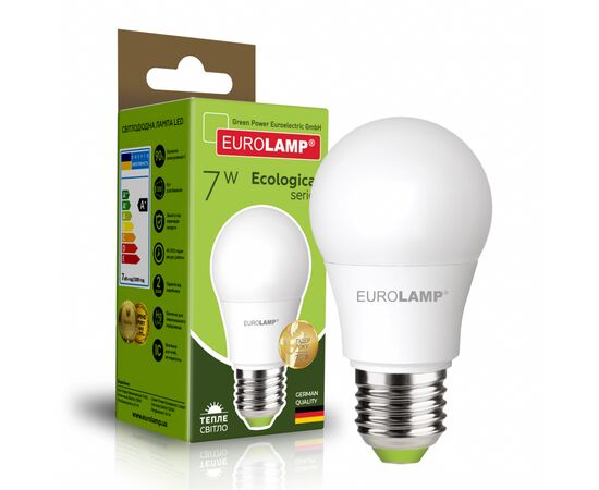 Лампочка Eurolamp LED А50 7W E27 3000K 220V (LED-A50-07273(P))