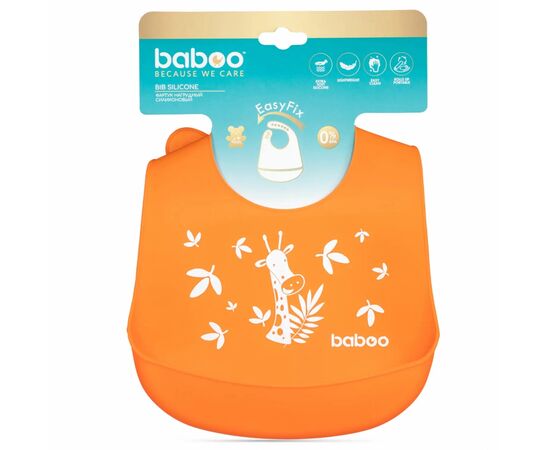 Слюнявчик Baboo силиконовый нагрудник 4+ мес оранжевый (90445), изображение 6 Слюнявчик Baboo силиконовый нагрудник 4+ мес оранжевый (90445), изображение 6