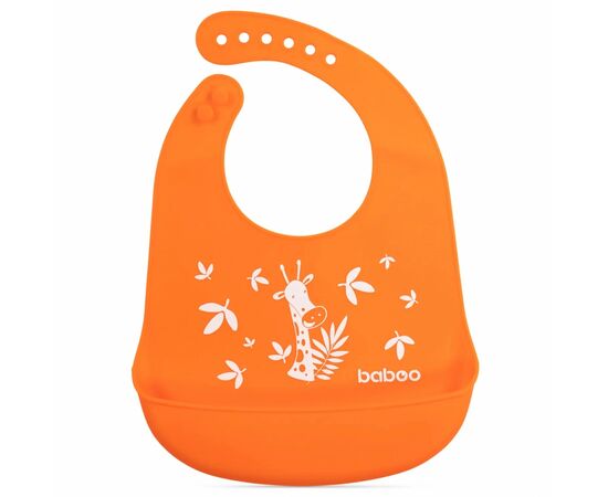 Слинявчик Baboo силіконовий нагрудник 4+ міс. помаранчевий (90445)