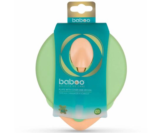 Набор детской посуды Baboo тарелочка с крышкой и ложечкой зеленая (90423), изображение 4 Набор детской посуды Baboo тарелочка с крышкой и ложечкой зеленая (90423), изображение 4