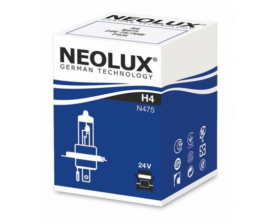 Автолампа Neolux галогенова 75/70W (N475), изображение 2 Автолампа Neolux галогенова 75/70W (N475), изображение 2
