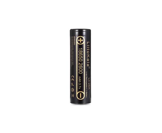 Аккумулятор 18650 2600mah Li-Ion, (2450-2650mah), 3.7V (2.75-4.2V), Blac Liitokala (Lii-26A)