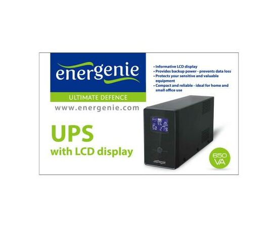 Источник бесперебойного питания EnerGenie EG-UPS-031 650VA LCD (EG-UPS-031), изображение 2 Источник бесперебойного питания EnerGenie EG-UPS-031 650VA LCD (EG-UPS-031), изображение 2