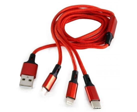 Дата кабель USB 2.0 AM to Lightning + Micro 5P + Type-C Extradigital (KBU1750)