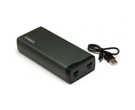 Батарея универсальная Vinga 30000 mAh QC3.0+PD 3 ports LCD metal 20W (VPB3QPALD), изображение 4 Батарея универсальная Vinga 30000 mAh QC3.0+PD 3 ports LCD metal 20W (VPB3QPALD), изображение 4