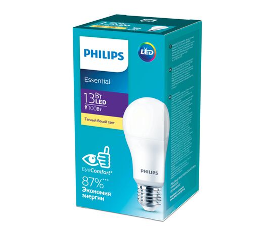 Лампочка Philips ESS LEDBulb 13W 1350lm E27 830 1CT/12RCA (929002305087), зображення 2 Лампочка Philips ESS LEDBulb 13W 1350lm E27 830 1CT/12RCA (929002305087), зображення 2
