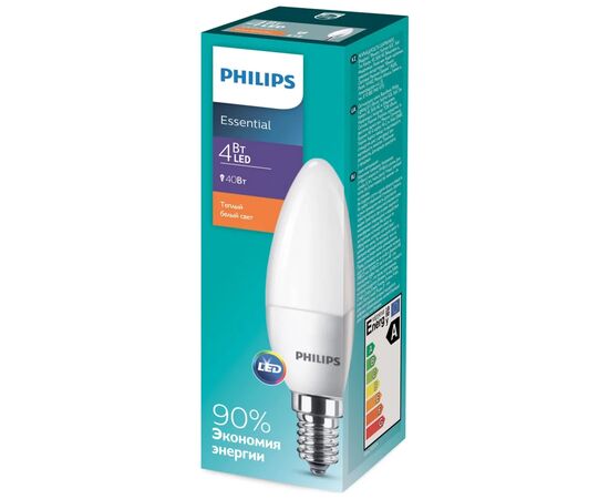 Лампочка Philips ESSLEDCandle 4-40W E14 827 B35NDFRRCA (929001886107), изображение 2 Лампочка Philips ESSLEDCandle 4-40W E14 827 B35NDFRRCA (929001886107), изображение 2