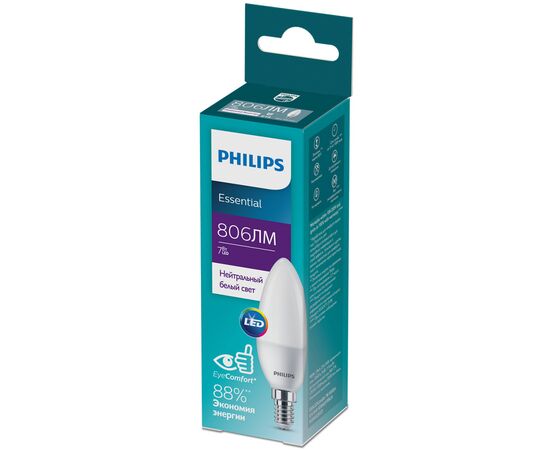Лампочка Philips ESSLEDCandle 7W 806lm E14 840 B38NDFRRCA (929002972717), изображение 2 Лампочка Philips ESSLEDCandle 7W 806lm E14 840 B38NDFRRCA (929002972717), изображение 2
