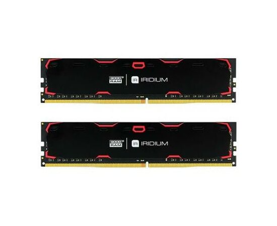 Модуль памяти для компьютера DDR4 16GB (2x8GB) 2400 MHz Iridium Black Goodram (IR-2400D464L15S/16GDC)