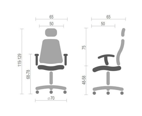 Офисное кресло Аклас Сити CH SR(L) Серое (9885), изображение 6 Офисное кресло Аклас Сити CH SR(L) Серое (9885), изображение 6