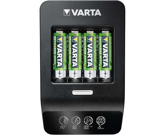 Зарядний пристрій для акумуляторів Varta LCD Ultra Fast Plus Charger +4*AA 2100 mAh (57685101441)