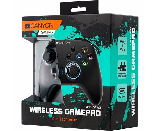 Геймпад Canyon CND-GPW3 Wireless android/PC Black (CND-GPW3), изображение 4 Геймпад Canyon CND-GPW3 Wireless android/PC Black (CND-GPW3), изображение 4