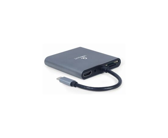 Концентратор Cablexpert USB-C 6-in-1 (Hub3.1/HDMI/VGA/PD/card-reader/audio) (A-CM-COMBO6-01), изображение 2 Концентратор Cablexpert USB-C 6-in-1 (Hub3.1/HDMI/VGA/PD/card-reader/audio) (A-CM-COMBO6-01), изображение 2