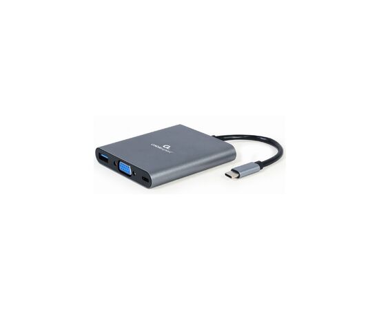 Концентратор Cablexpert USB-C 6-in-1 (Hub3.1/HDMI/VGA/PD/card-reader/audio) (A-CM-COMBO6-01)