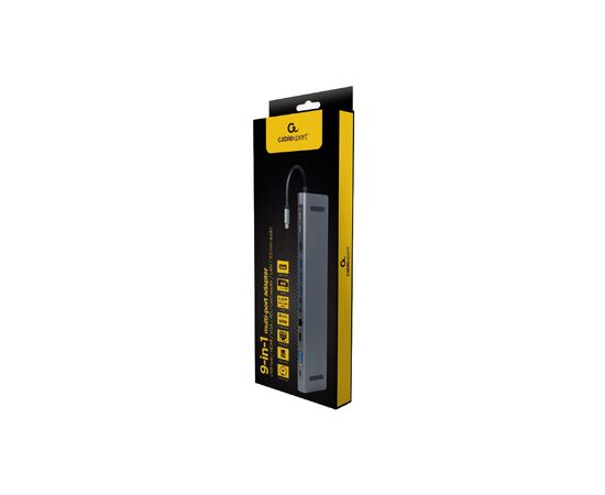 Концентратор Cablexpert USB-C 9-in-1 (Hub/HDMI/VGA/PD/card-reader/lan/audio) (A-CM-COMBO9-01), изображение 3 Концентратор Cablexpert USB-C 9-in-1 (Hub/HDMI/VGA/PD/card-reader/lan/audio) (A-CM-COMBO9-01), изображение 3