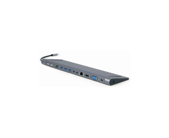Концентратор Cablexpert USB-C 9-in-1 (Hub/HDMI/VGA/PD/card-reader/lan/audio) (A-CM-COMBO9-01)