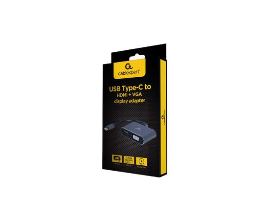 Переходник USB-C to HDMI/VGA, 4К 30Hz Cablexpert (A-USB3C-HDMIVGA-01), изображение 2 Переходник USB-C to HDMI/VGA, 4К 30Hz Cablexpert (A-USB3C-HDMIVGA-01), изображение 2
