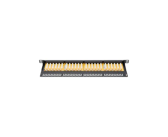 Патч-панель 19 " 0.5U, 24xRJ45, cat 6 UTP в сборе Digitus (DN-91624U-SL-SH), изображение 2 Патч-панель 19 " 0.5U, 24xRJ45, cat 6 UTP в сборе Digitus (DN-91624U-SL-SH), изображение 2