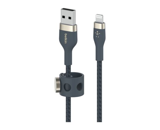 Дата кабель USB 2.0 AM to Lightning 1.0m BRAIDED SILICONE blue Belkin (CAA010BT1MBL), изображение 2 Дата кабель USB 2.0 AM to Lightning 1.0m BRAIDED SILICONE blue Belkin (CAA010BT1MBL), изображение 2
