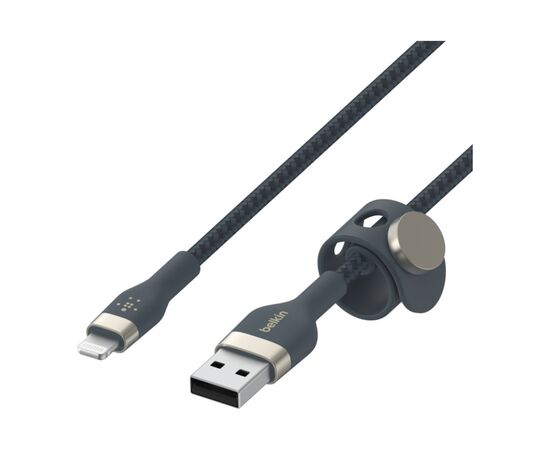 Дата кабель USB 2.0 AM to Lightning 1.0m BRAIDED SILICONE blue Belkin (CAA010BT1MBL), изображение 3 Дата кабель USB 2.0 AM to Lightning 1.0m BRAIDED SILICONE blue Belkin (CAA010BT1MBL), изображение 3