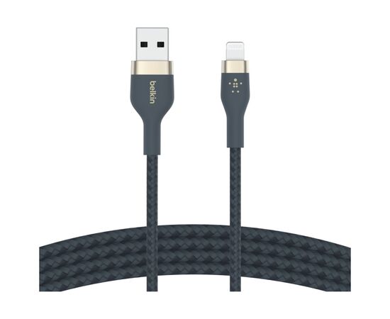 Дата кабель USB 2.0 AM to Lightning 1.0m BRAIDED SILICONE blue Belkin (CAA010BT1MBL)