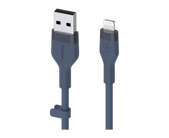 Дата кабель USB 2.0 AM to Lightning 1.0m SILICONE blue Belkin (CAA008BT1MBL), изображение 2 Дата кабель USB 2.0 AM to Lightning 1.0m SILICONE blue Belkin (CAA008BT1MBL), изображение 2