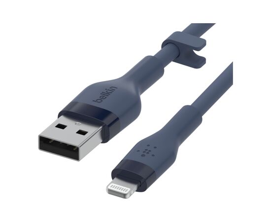 Дата кабель USB 2.0 AM to Lightning 1.0m SILICONE blue Belkin (CAA008BT1MBL), изображение 3 Дата кабель USB 2.0 AM to Lightning 1.0m SILICONE blue Belkin (CAA008BT1MBL), изображение 3
