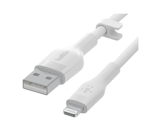 Дата кабель USB 2.0 AM to Lightning 1.0m SILICONE white Belkin (CAA008BT1MWH), изображение 3 Дата кабель USB 2.0 AM to Lightning 1.0m SILICONE white Belkin (CAA008BT1MWH), изображение 3