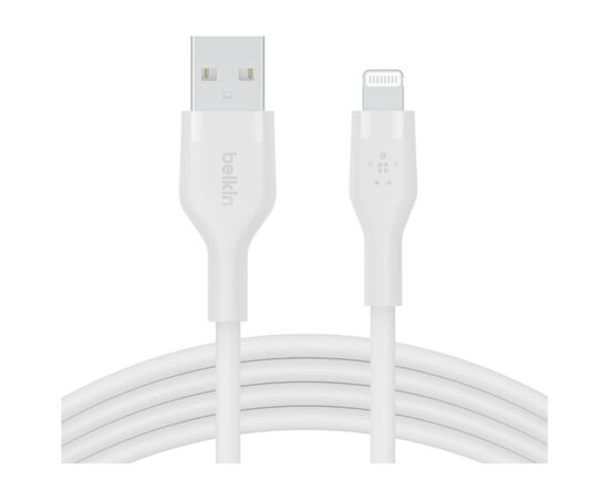 Дата кабель USB 2.0 AM to Lightning 1.0m SILICONE white Belkin (CAA008BT1MWH)