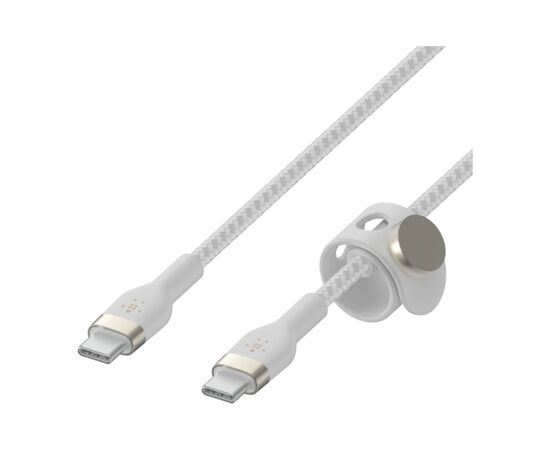 Дата кабель USB-C to USB-C 1.0m BRAIDED SILICONE white Belkin (CAB011BT1MWH), изображение 3 Дата кабель USB-C to USB-C 1.0m BRAIDED SILICONE white Belkin (CAB011BT1MWH), изображение 3