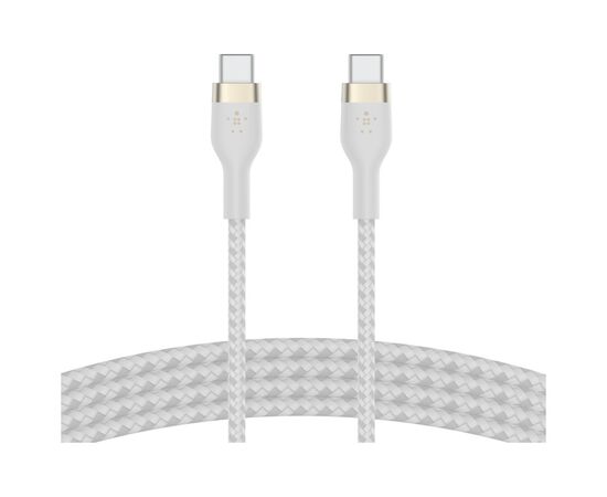 Дата кабель USB-C to USB-C 1.0m BRAIDED SILICONE white Belkin (CAB011BT1MWH)