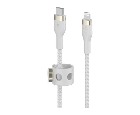 Дата кабель USB-С to Lightning 1.0m BRAIDED SILICONE white Belkin (CAA011BT1MWH), изображение 2 Дата кабель USB-С to Lightning 1.0m BRAIDED SILICONE white Belkin (CAA011BT1MWH), изображение 2