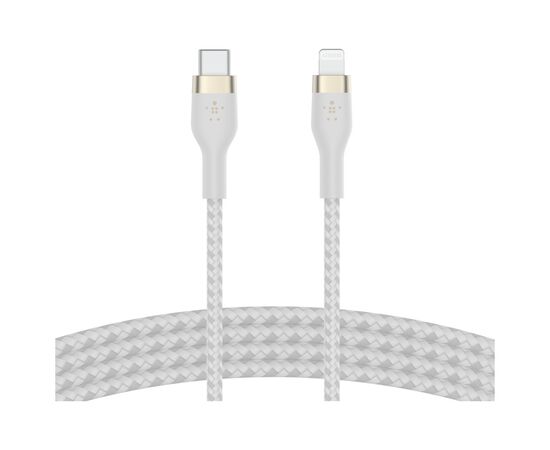 Дата кабель USB-С to Lightning 1.0m BRAIDED SILICONE white Belkin (CAA011BT1MWH)