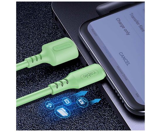 Дата кабель USB 2.0 AM to Lightning 1.0m soft silicone green ColorWay (CW-CBUL042-GR), изображение 6 Дата кабель USB 2.0 AM to Lightning 1.0m soft silicone green ColorWay (CW-CBUL042-GR), изображение 6