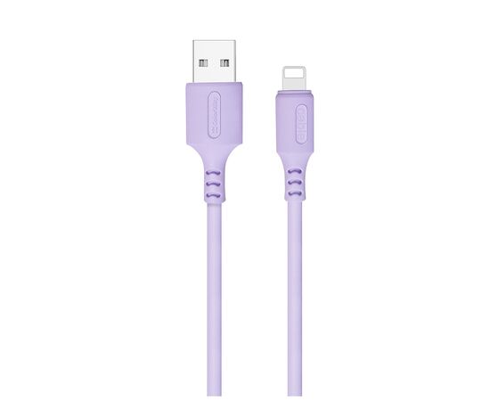 Дата кабель USB 2.0 AM to Lightning 1.0m soft silicone violet ColorWay (CW-CBUL044-PU)