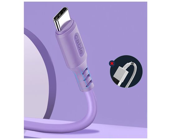 Дата кабель USB 2.0 AM to Micro 5P 1.0m soft silicone violet ColorWay (CW-CBUM044-PU), изображение 3 Дата кабель USB 2.0 AM to Micro 5P 1.0m soft silicone violet ColorWay (CW-CBUM044-PU), изображение 3